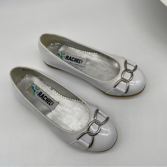 Rachel Shoes Girls Siena white Patent Faux Leather slip on ballet flats size 13M - Picture 1 of 8